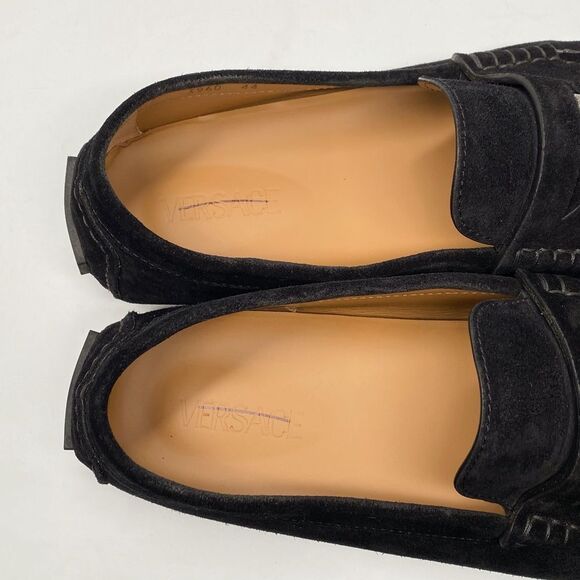 Versace Medusa Suede Leather Driver Loafers size 44/us size 11 - Picture 10 of 13